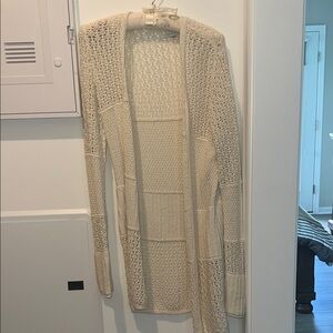 American Eagle Outfitters Cream Knit Cardigan